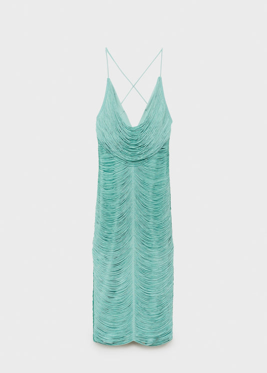 Fringed dress with low back
