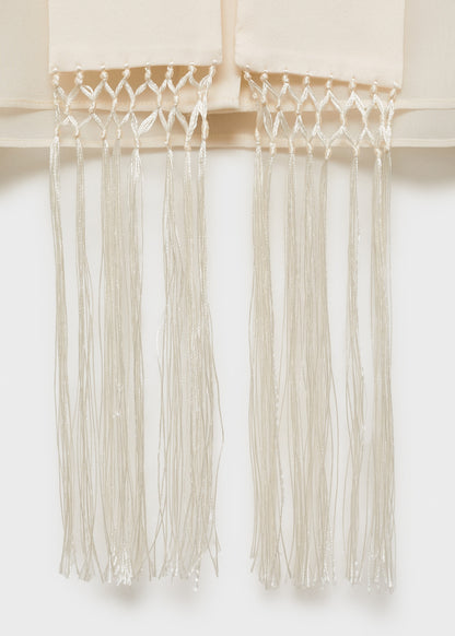 Silk shirt with fringed handkerchief