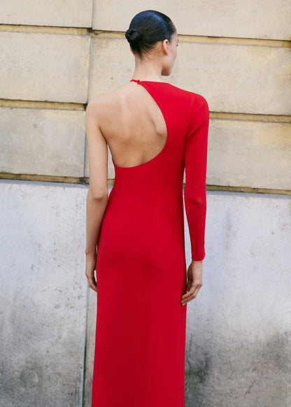 Asymmetrical open-back dress