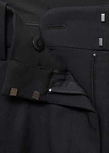 Straight-leg cotton pleated trousers