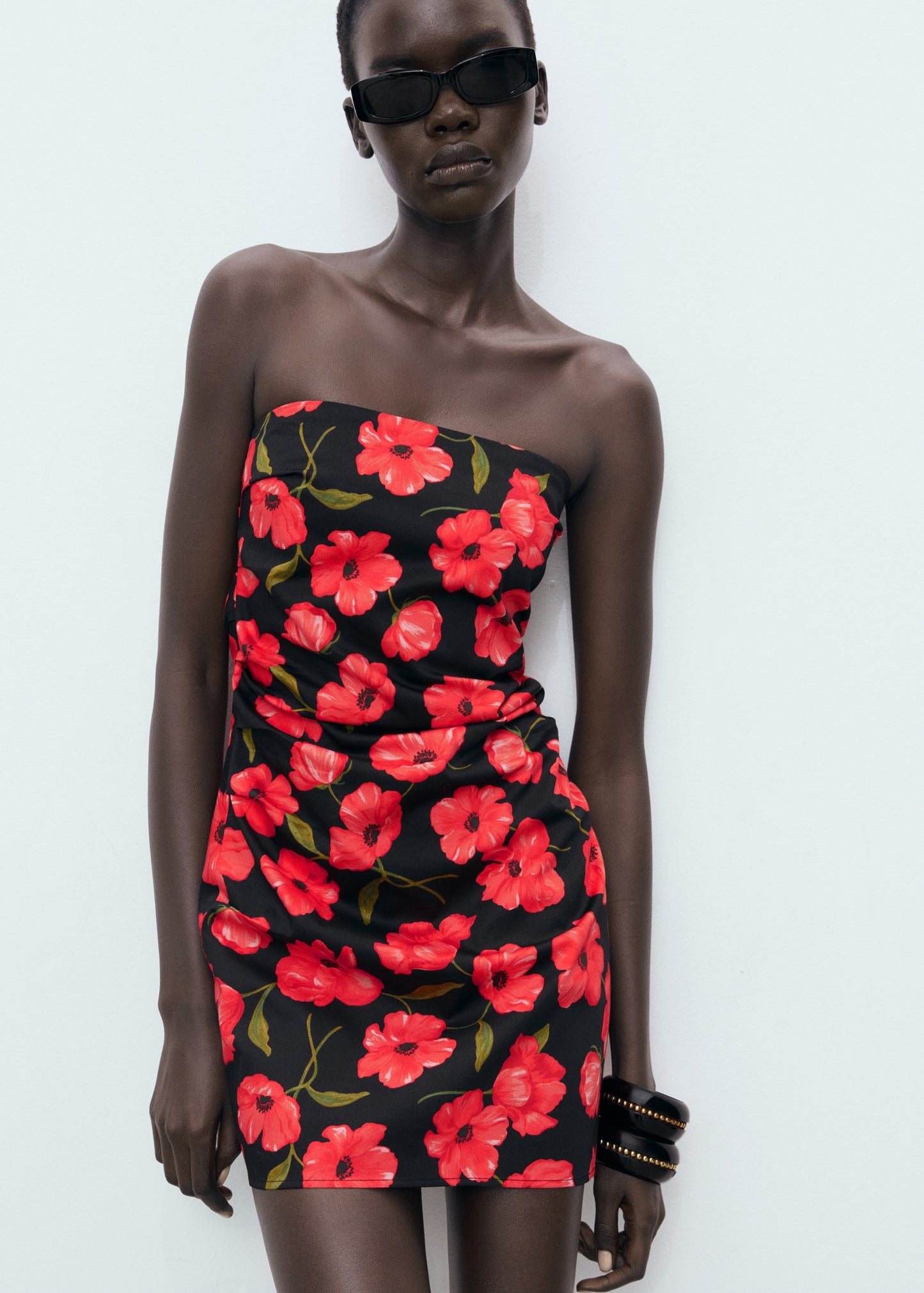 Strapless floral dress