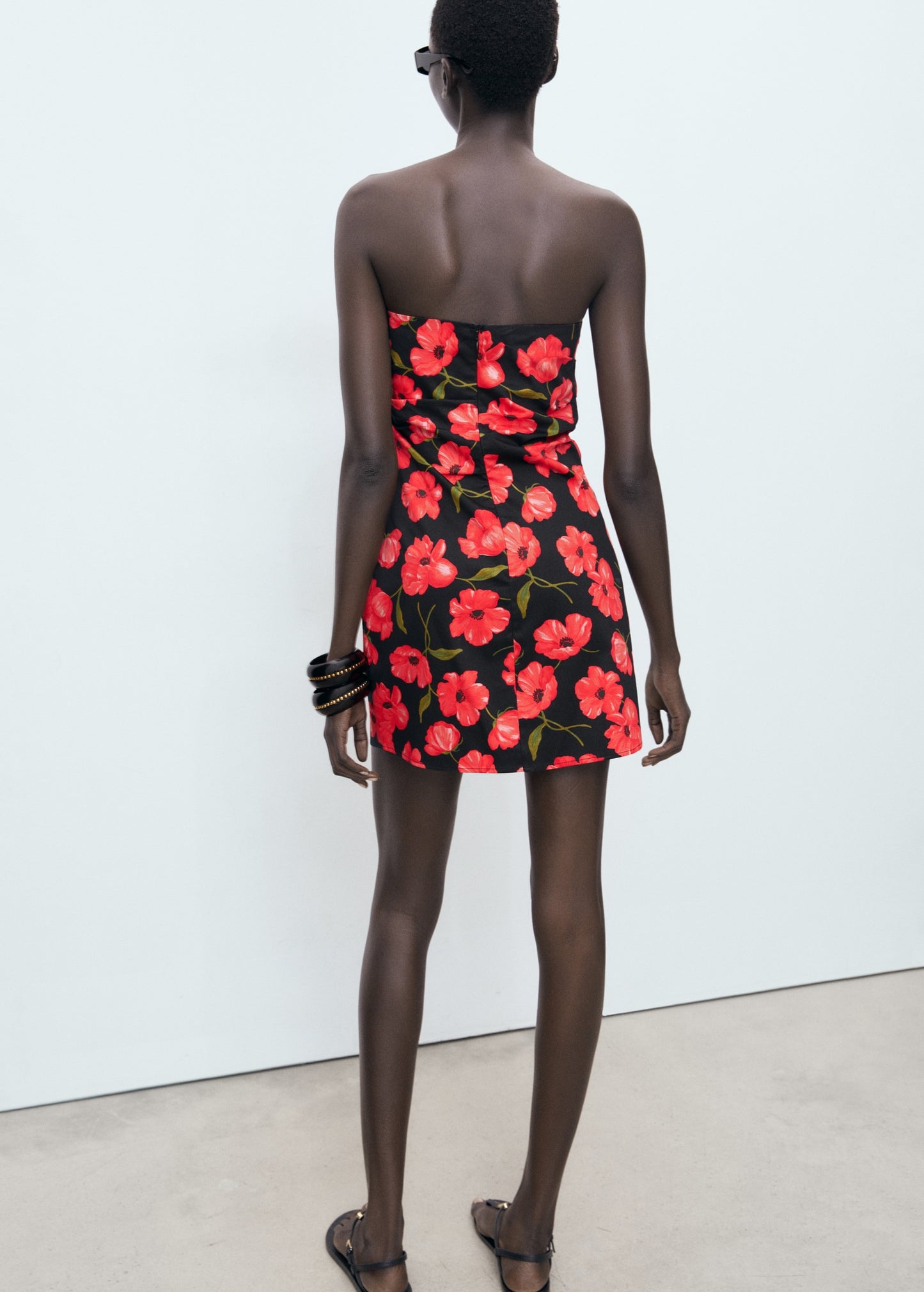Strapless floral dress