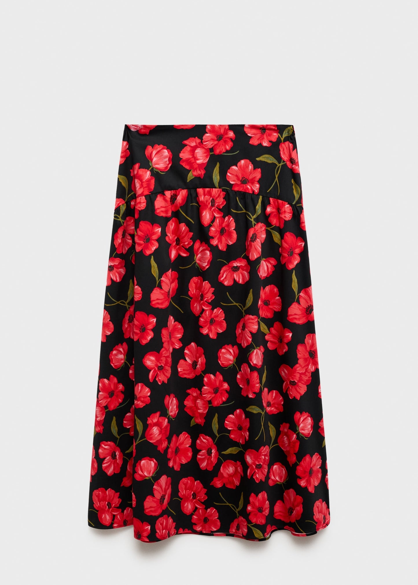 Floral-print flared skirt