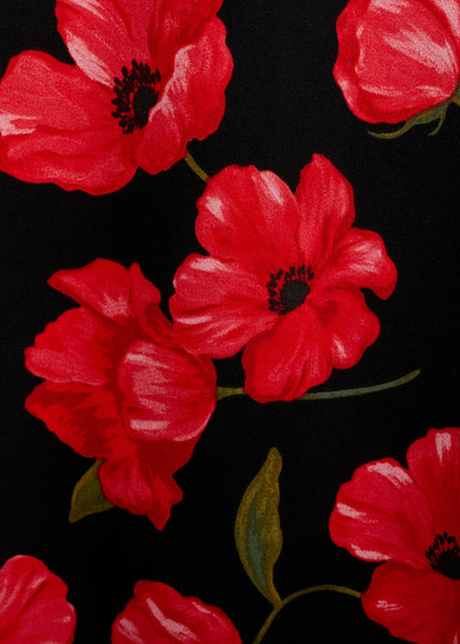 Floral-print flared skirt