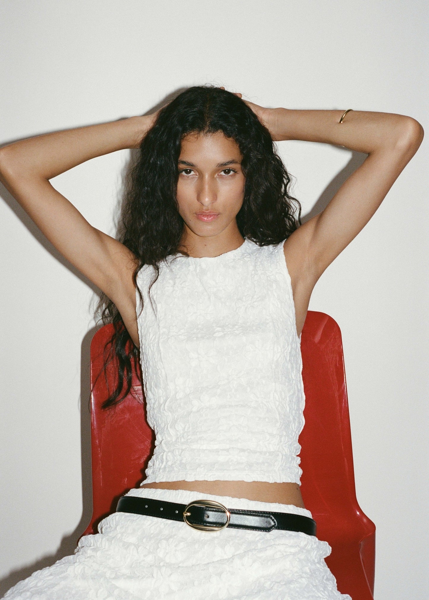 Lace strap T-shirt