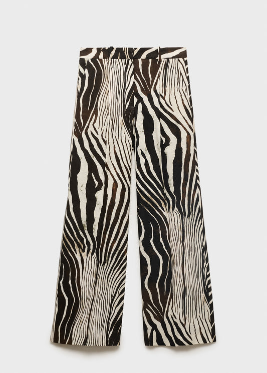 Zebra print linen pants