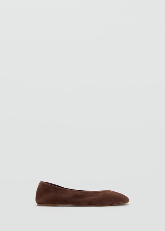 Suede leather ballet flats