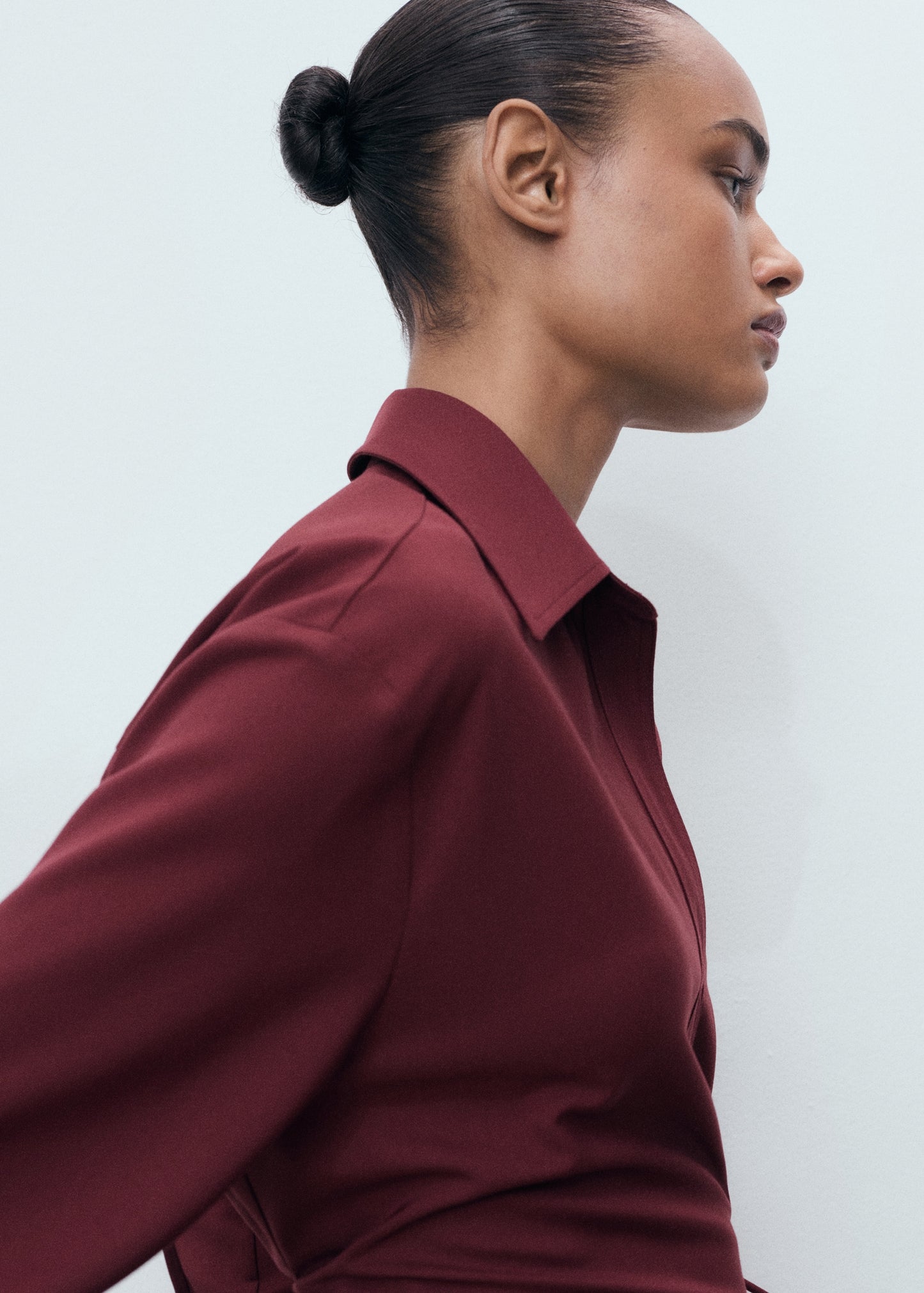 Wrap shirt with bow