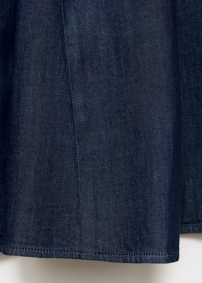 Pleated denim skirt