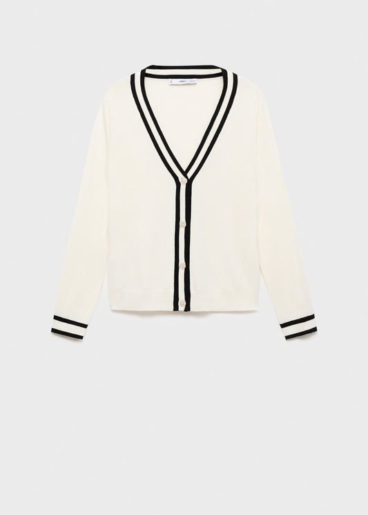 Cardigan with contrasting stripes