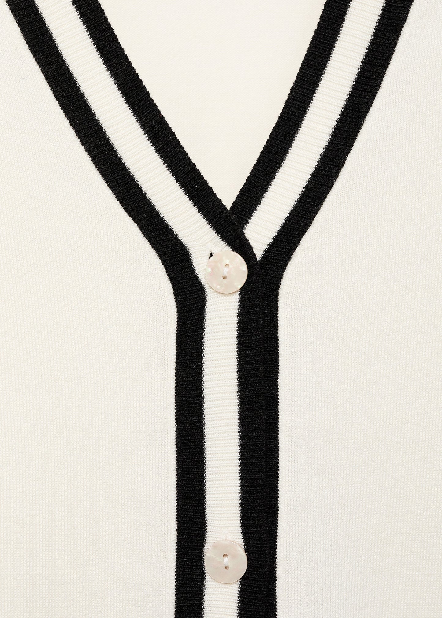 Cardigan with contrasting stripes