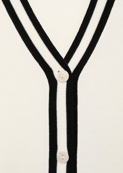 Cardigan with contrasting stripes