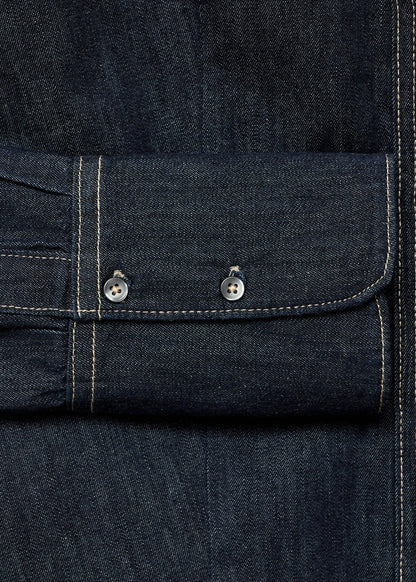 Denim shirt with seams