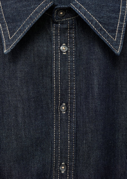 Denim shirt with seams
