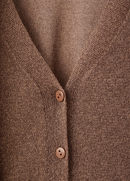 Fine-knit cardigan with foulard