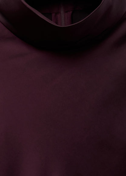 High collar satin blouse