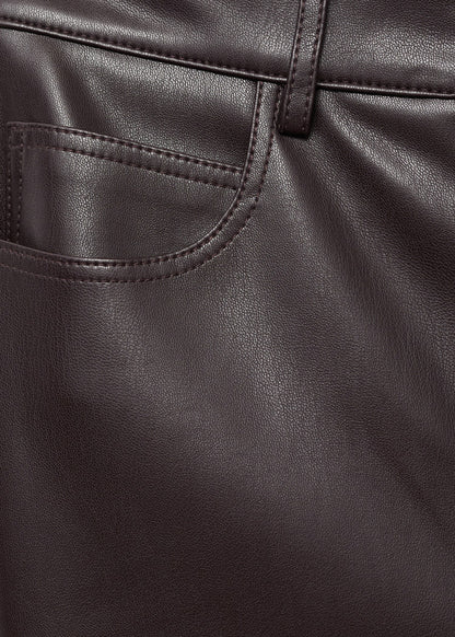 Leather-effect skinny trousers