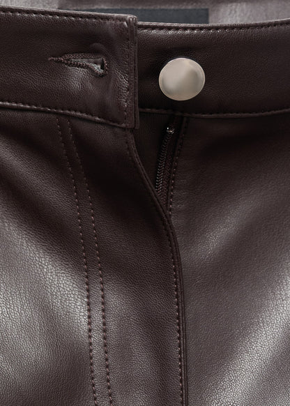 Leather-effect skinny trousers