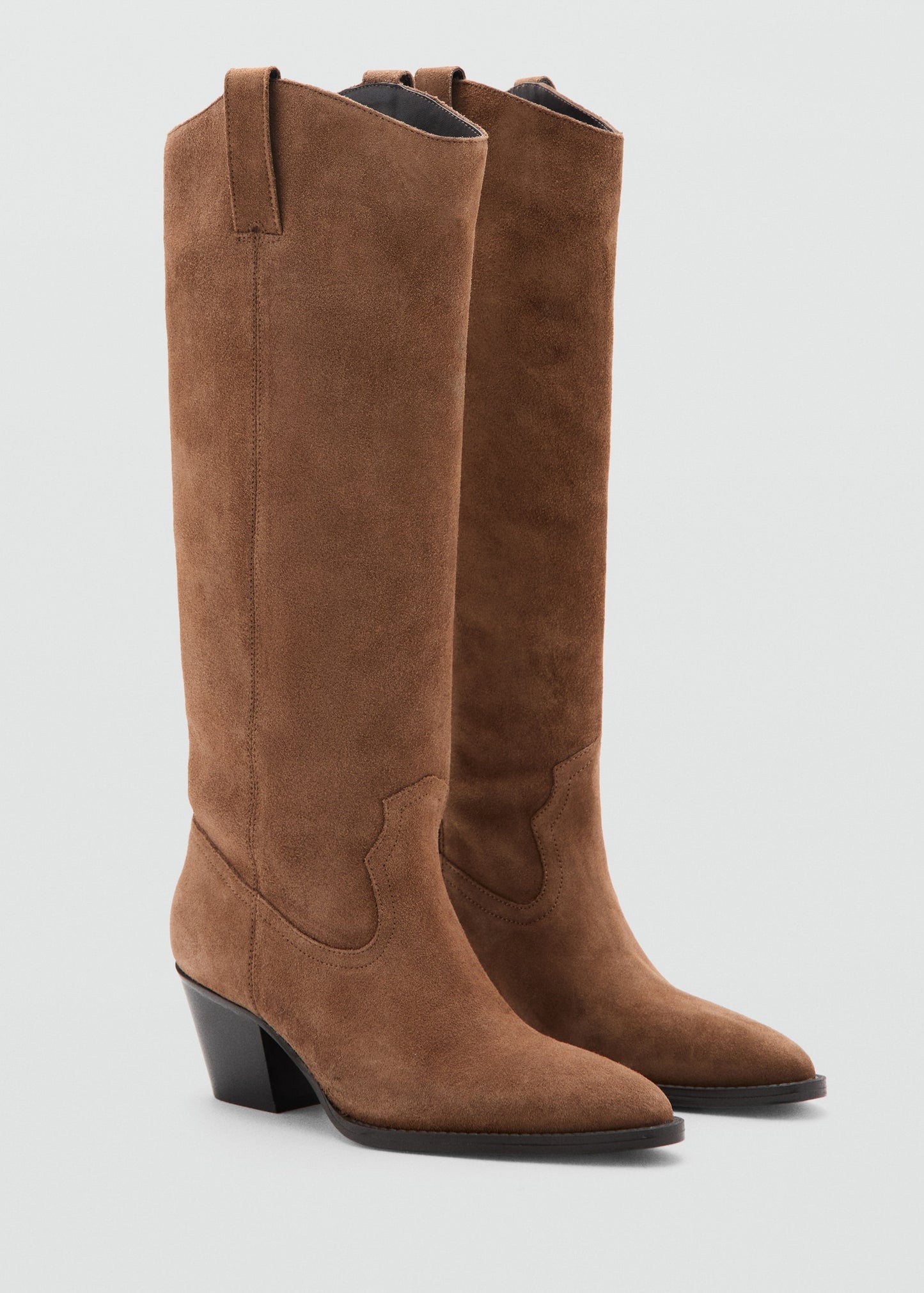 Heel leather cowboy boot