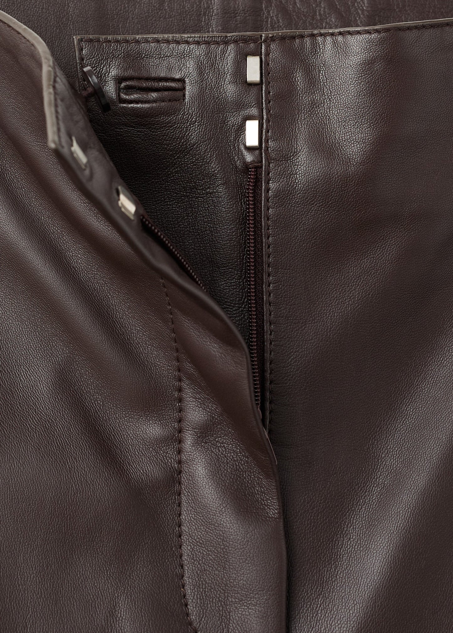 100% leather straight-leg trousers