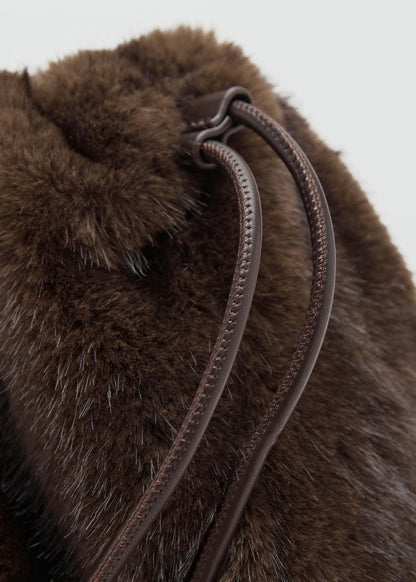 Fur effect hand bag