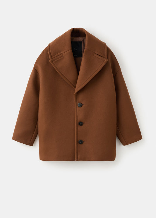 Lapel Manteco wool coat