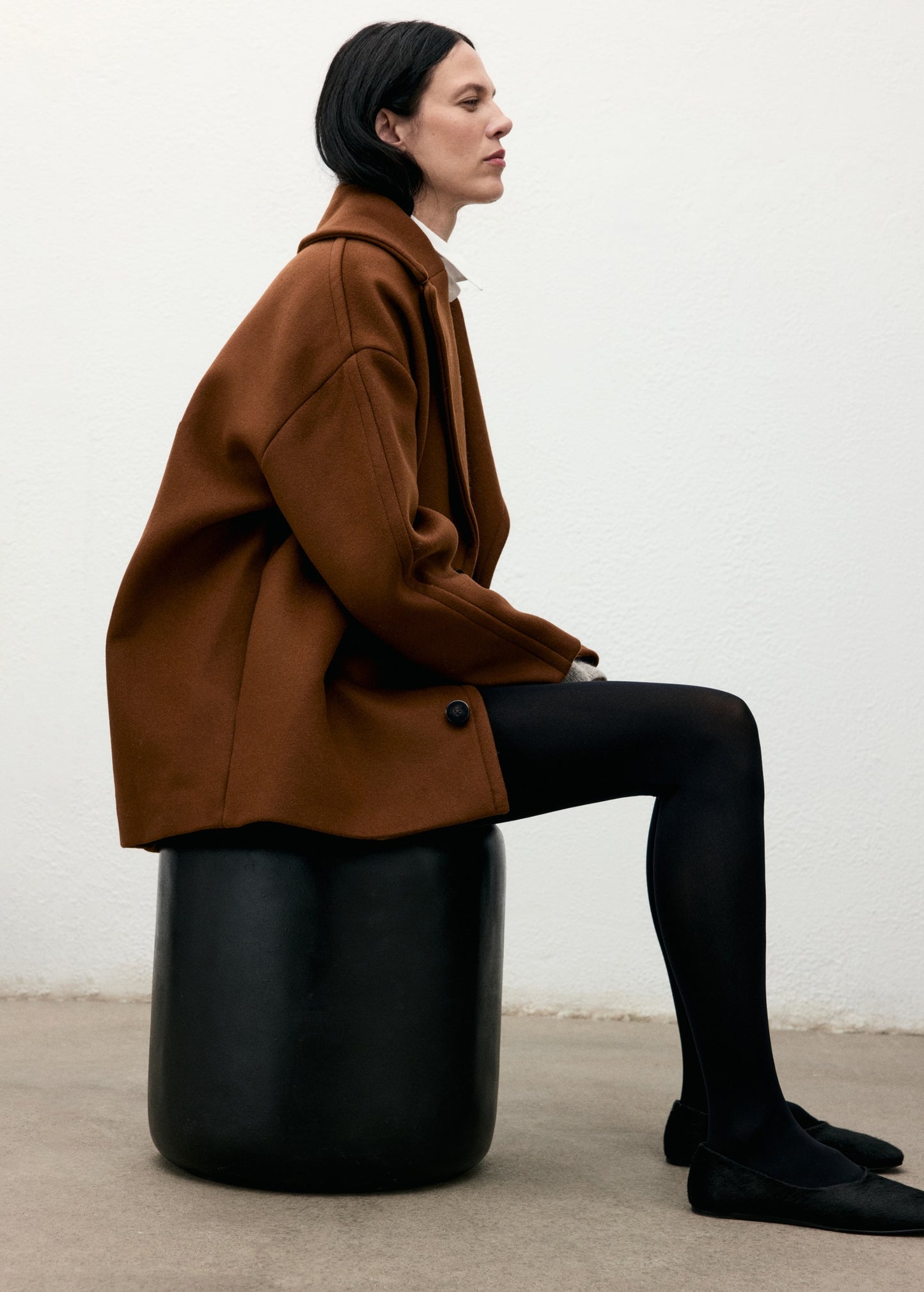 Lapel Manteco wool coat