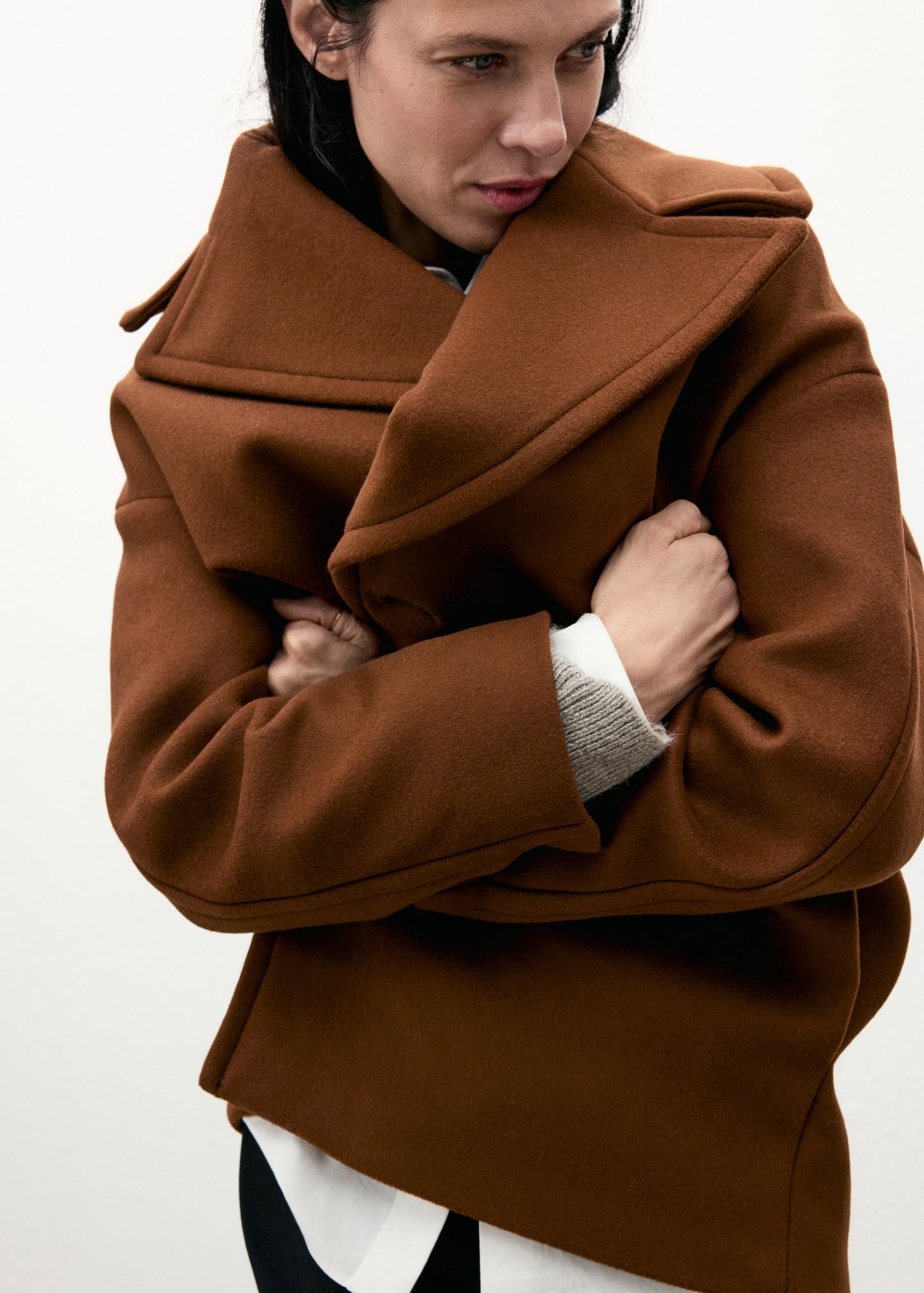 Lapel Manteco wool coat