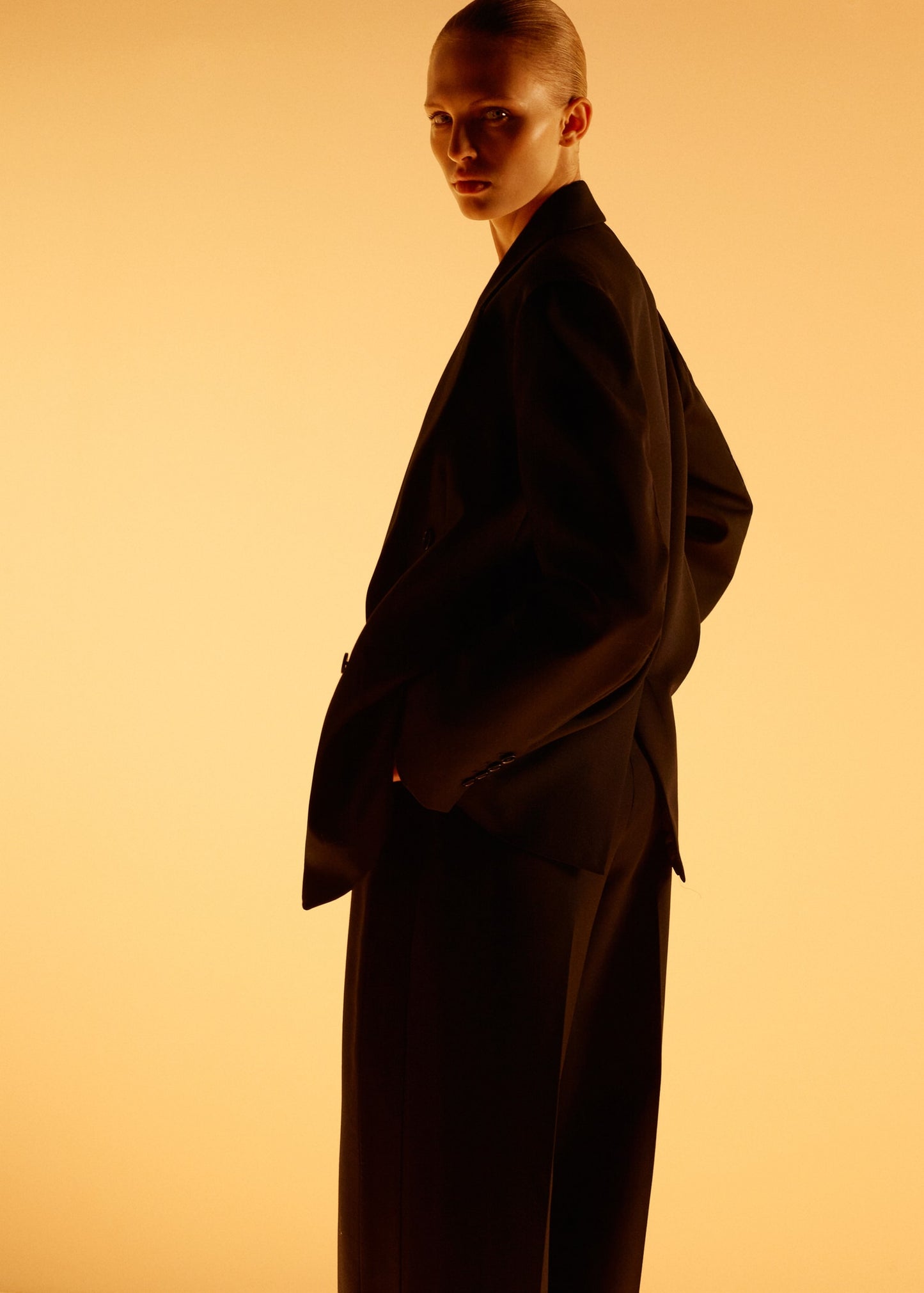 Wool-blend suit trousers