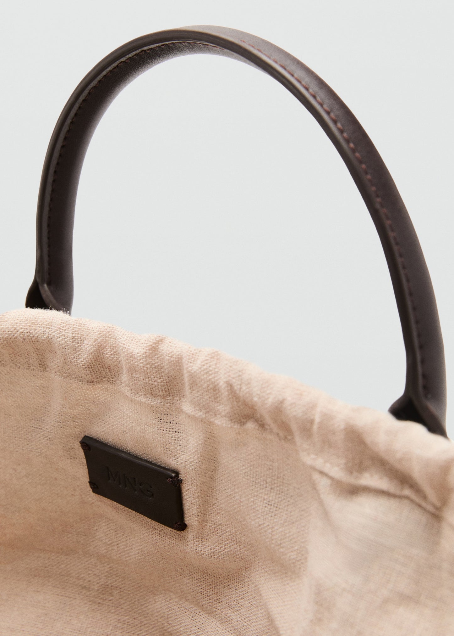 Large natural fibre bag with double handle