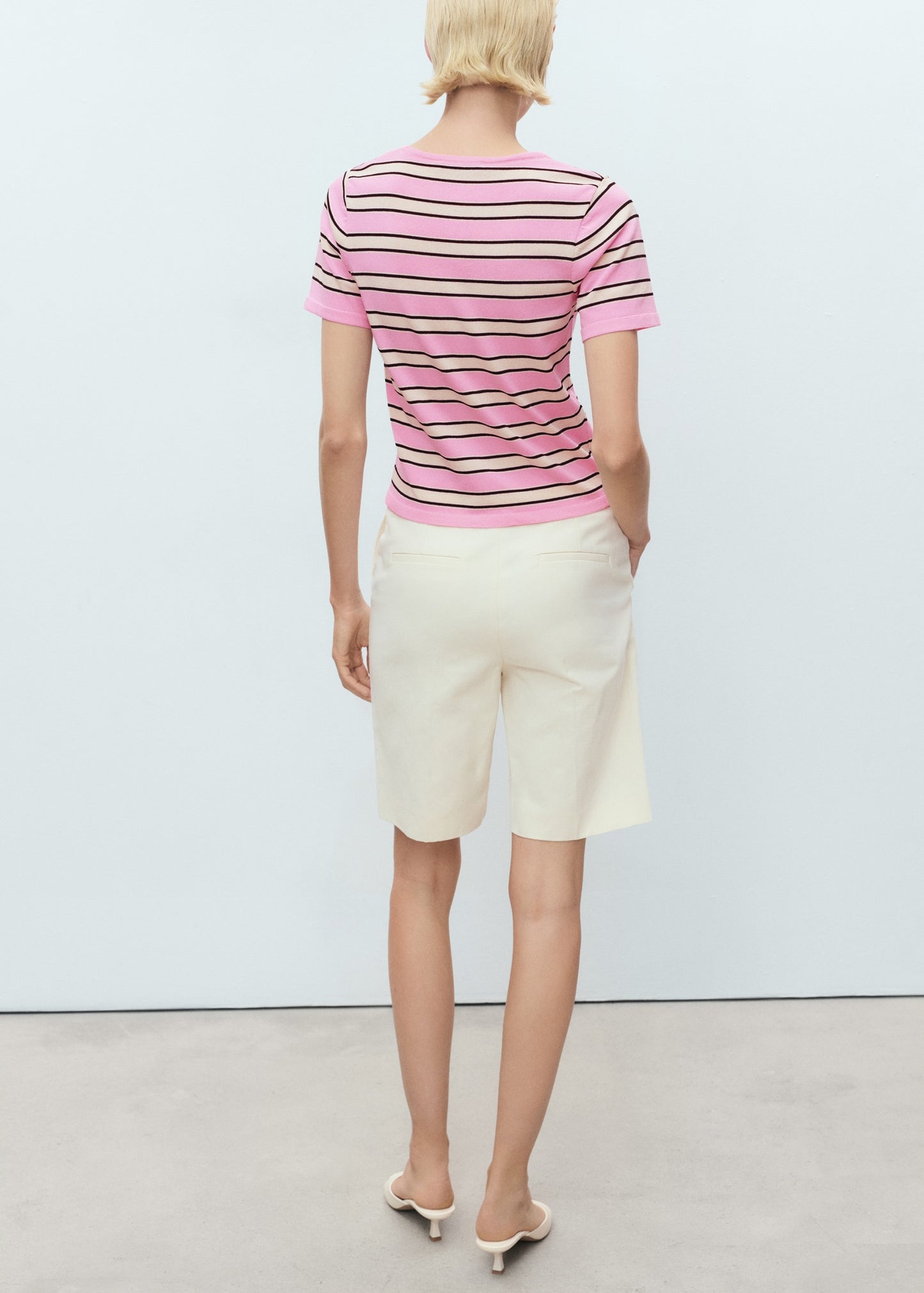 Short-sleeved jersey with combined stripes