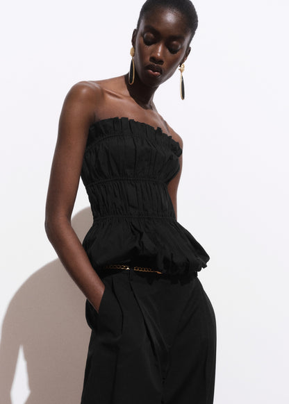 Ruched strapless top