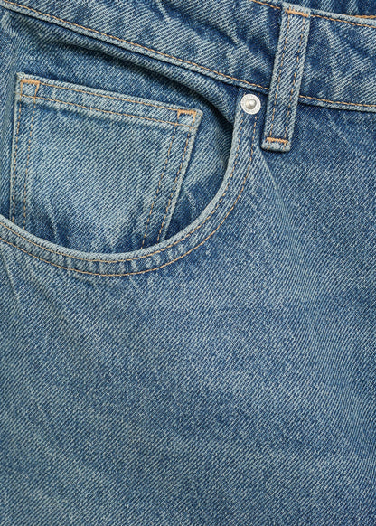 Mid-rise straight jeans