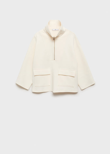Three-quarter sleeve jacket with pockets