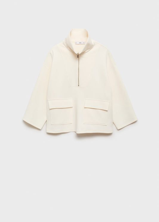 Three-quarter sleeve jacket with pockets