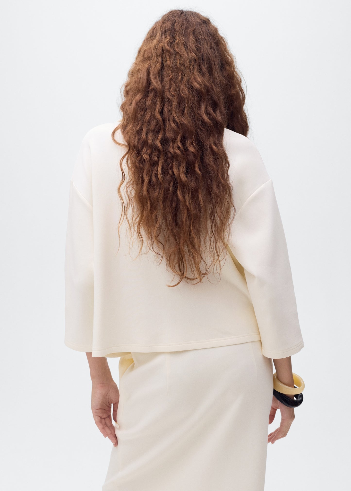 Three-quarter sleeve jacket with pockets
