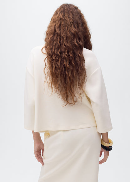 Three-quarter sleeve jacket with pockets