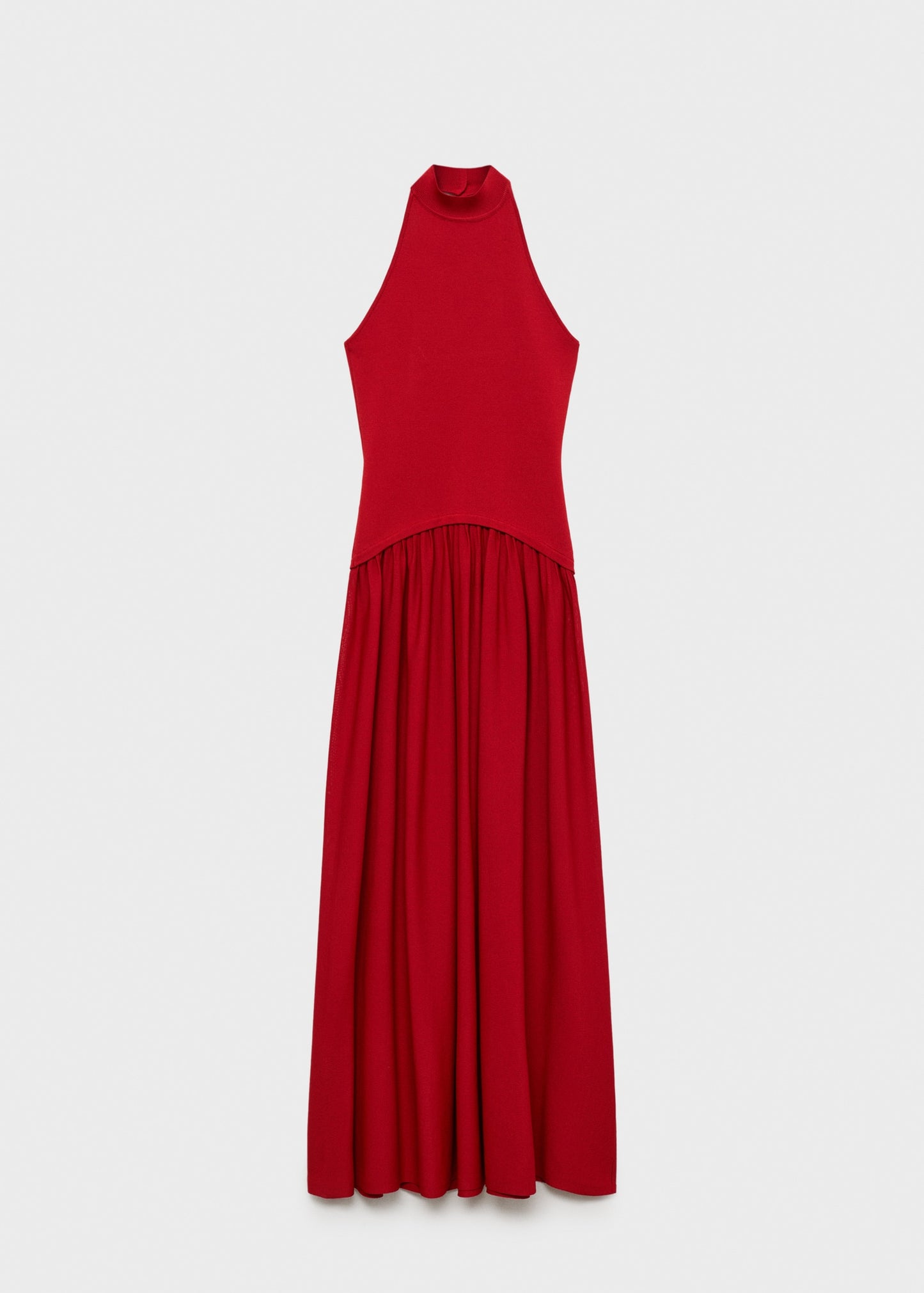 Halter-neck knitted dress
