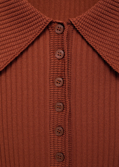 V-neck ribbed knit sweater