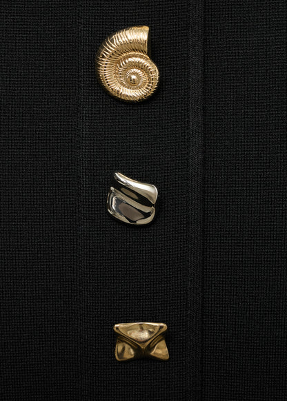 Strapless dress with jewel buttons