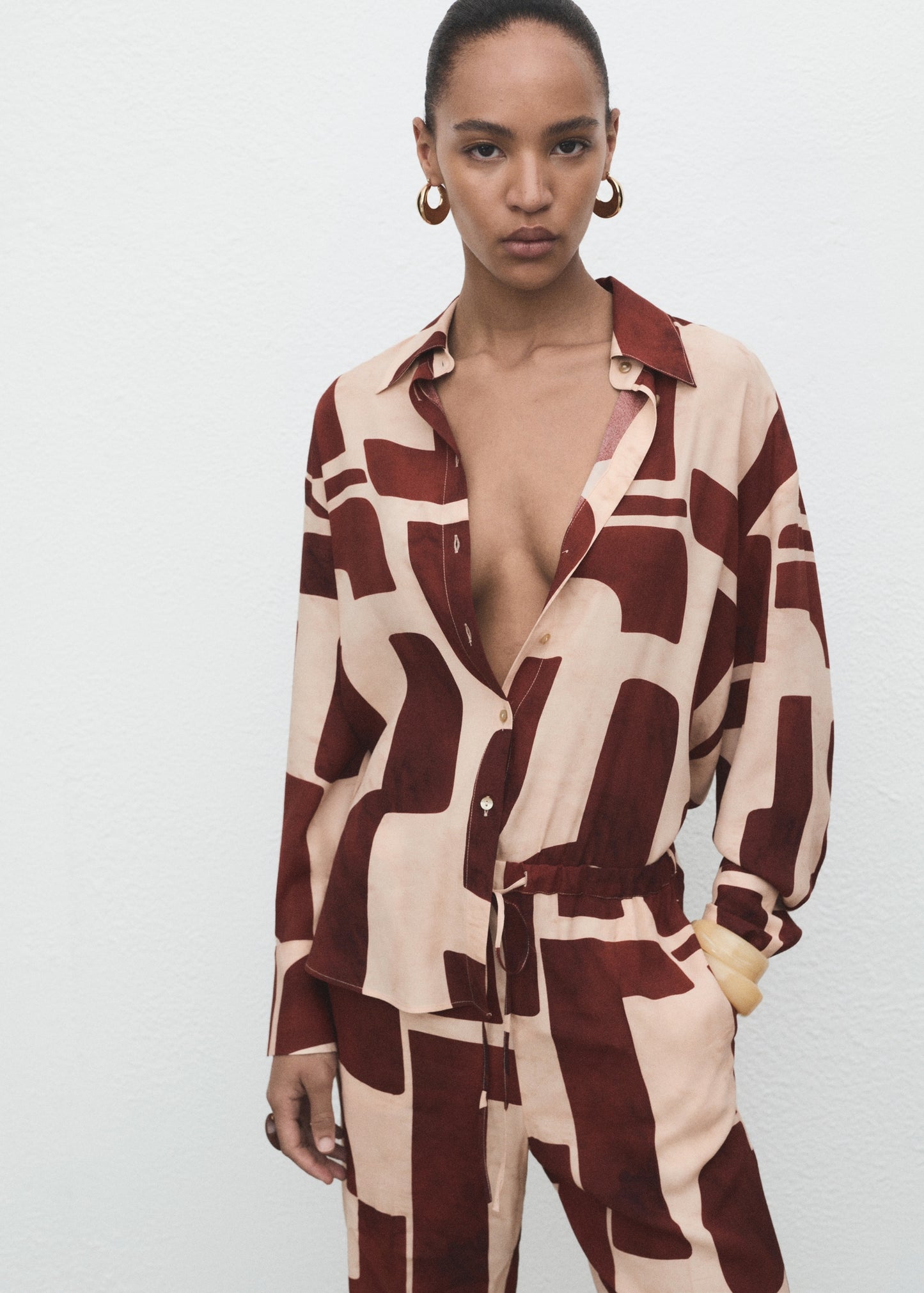 Geometric print shirt