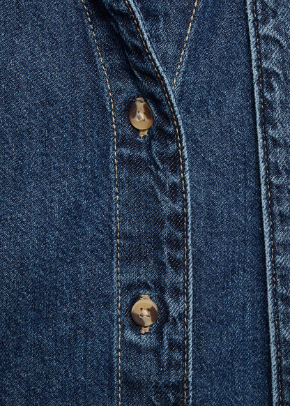 Denim shirt with bow