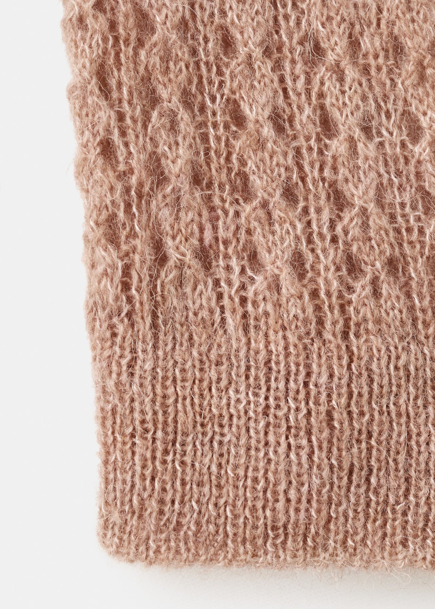 Openwork knitted polo-neck sweater