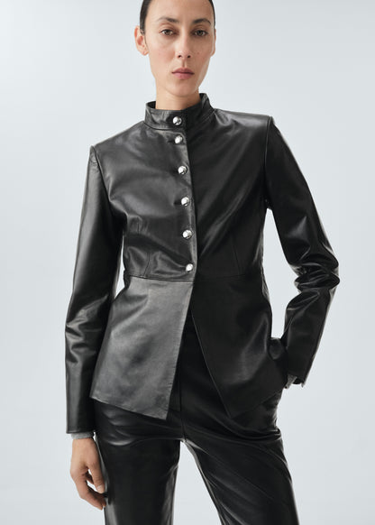 100% leather jacket with buttons