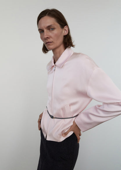 Satin jacket with zip