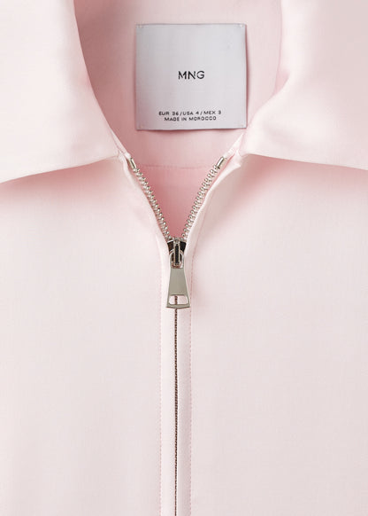Satin jacket with zip