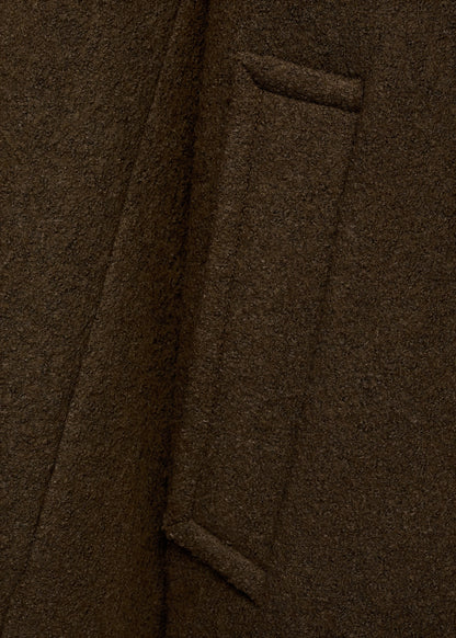 Oversized wool coat with maxi lapels