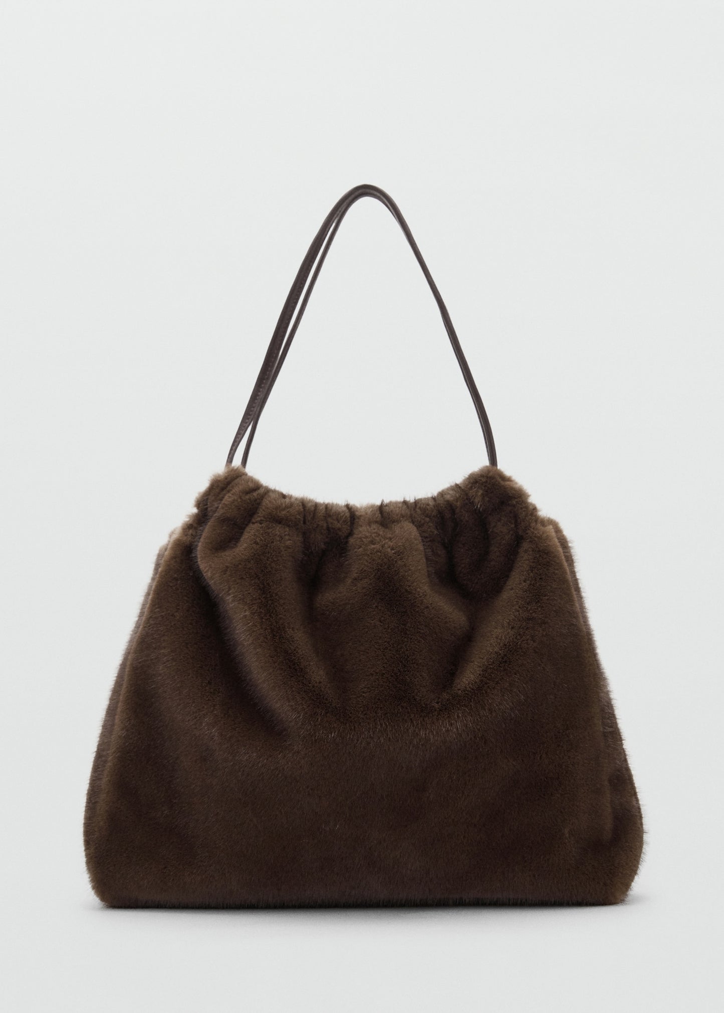 Fur-effect shoulder bag