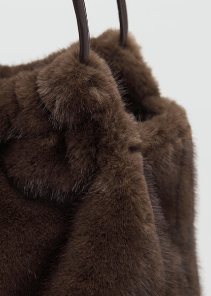 Fur-effect shoulder bag