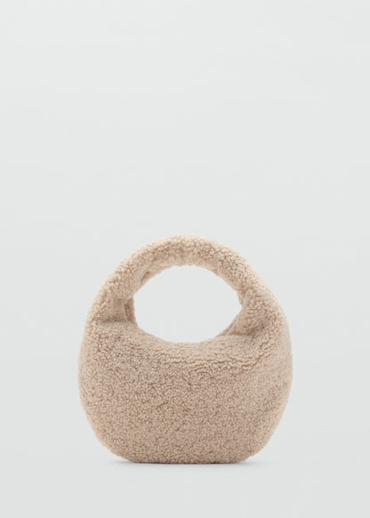 Shearling-effect textured bag